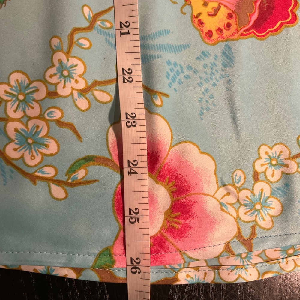 NATORI size M Light Blue Cherry Blossom satin cami / camisole top - Picture 9 of 9